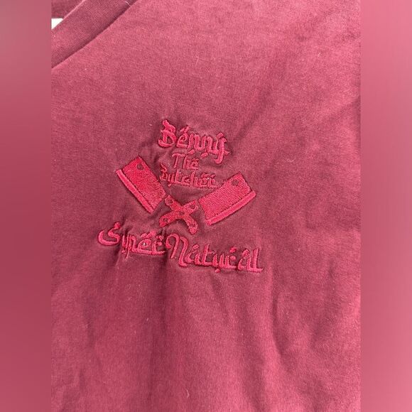 SuperNatural Benny The Butcher V-Neck T-shirt- Dark Wine- Size L - Picture 3 of 5